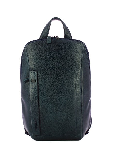PIQUADRO P15 PLUS Skórzany plecak na laptopa 14" niebieski - Plecaki na laptopa do pracy