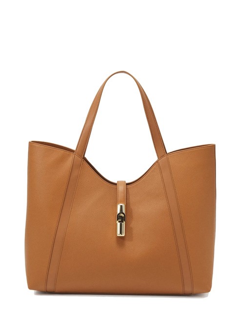 FURLA GOCCIA Duża skórzana torba typu shopper brandy - Torby damskie