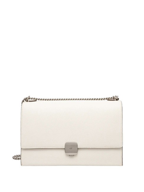 CALVIN KLEIN CK JEANS FORGED LOCK M Torba na ramię tofu - Torby damskie