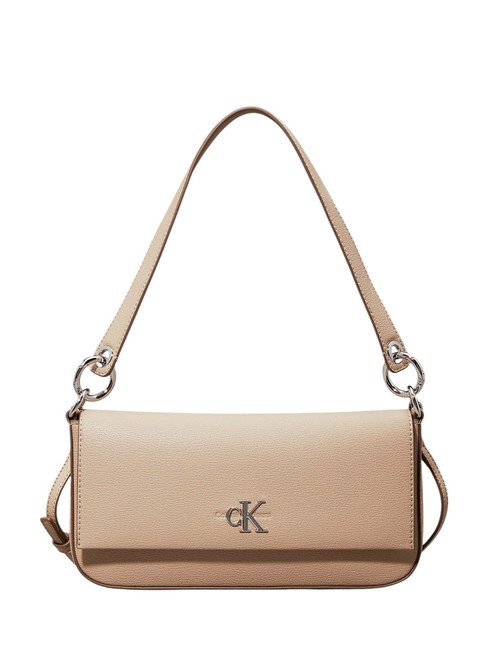 CALVIN KLEIN MINIMAL MONOGRAM Torba na ramię z paskiem na ramię porcelana - Torby damskie