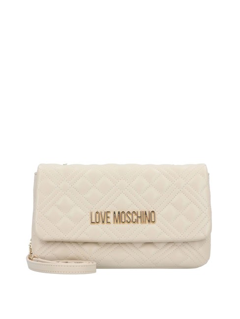 LOVE MOSCHINO QUILTED Mała torba na ramię kość słoniowa - Torby damskie