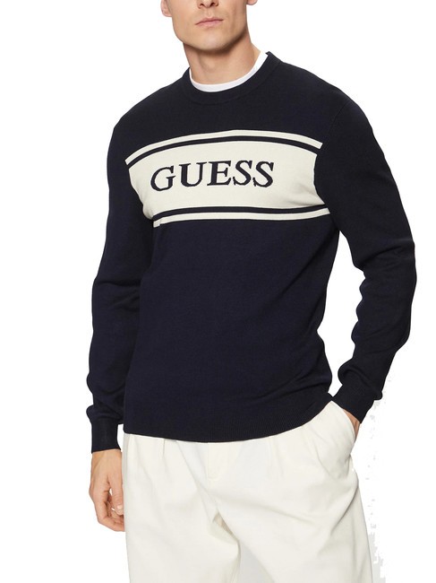GUESS FLICK  Sweter inteligentnyniebieski - Koszulki męskie