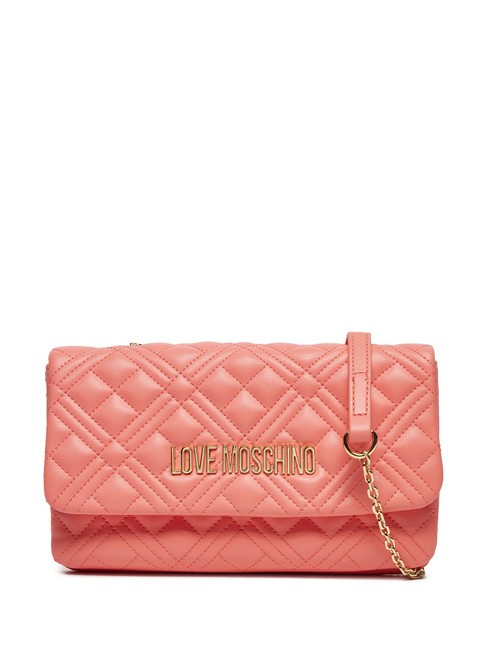 LOVE MOSCHINO QUILTED Mała torba na ramię koral - Torby damskie