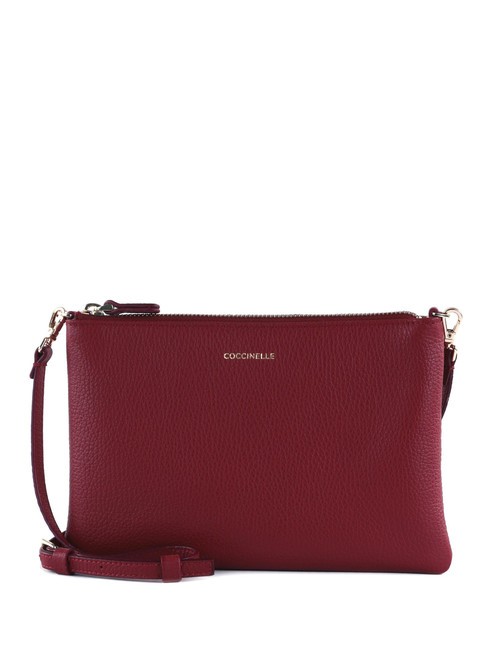 COCCINELLE BEST CROSSBODY Skórzana mini torebka sangria - Torby damskie