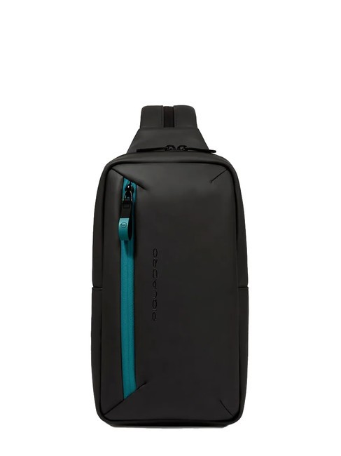 PIQUADRO CORNER SPECIALE GOMMATO  Plecak na jedno ramię Czarny - Plecaki na laptopa do pracy