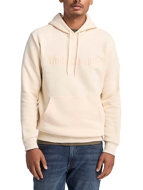 TIMBERLAND EMBROIDERY TONAL Bluza z kapturem biały dym - Bluzy męskie
