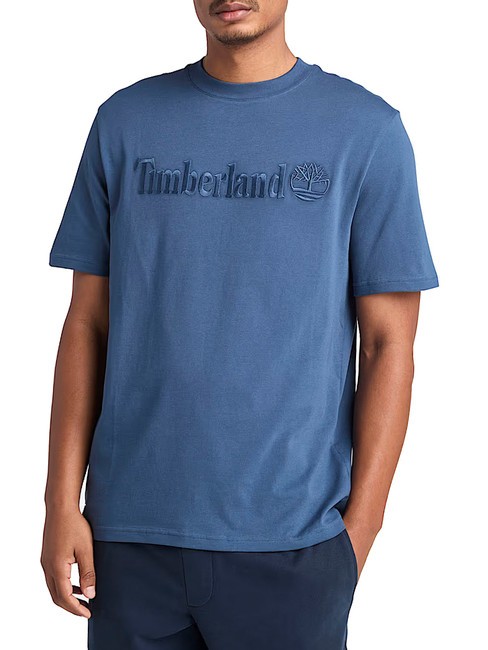 TIMBERLAND EMBROIDERY TONAL Koszulka bawełniana ciemny denim - Koszulki męskie