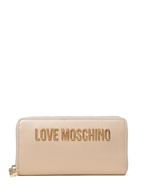 LOVE MOSCHINO LOGO LETTERING Portfel zapinany na suwak złoto - Portfele damskie