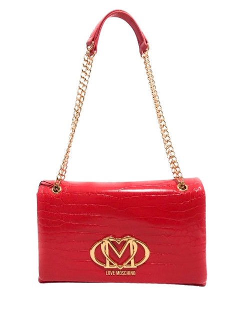 LOVE MOSCHINO CROCO Convertible Torba na ramię / torba crossbody czerwony - Torby damskie