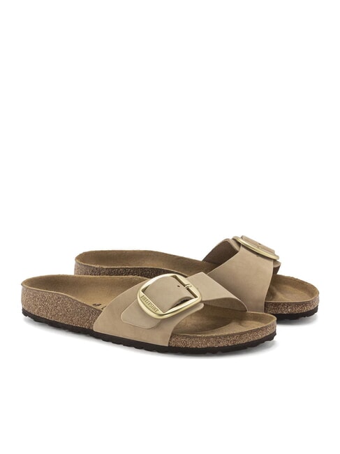 BIRKENSTOCK MADRID BIG BUCKLE Kapcie ze skóry nubukowej zamek z piasku - Buty damskie