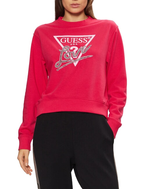 GUESS LOVE TRIANGLE Podkoszulek dzika czerwień - Bluzy damskie