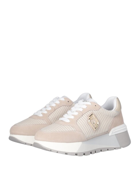LIUJO AMAZING 25 Buty sportowe zamszowe i siateczkowe piasek/jasne złoto - Buty damskie