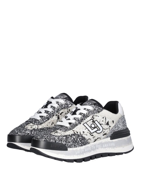 LIUJO AMAZING 26  Wysokie trampki czarny/srebrny/biały - Buty damskie