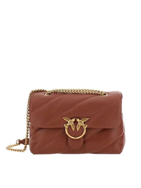 PINKO CLASSIC LOVE PUFF Torba ze skóry nappa złoto arabsko-antyczne - Torby damskie