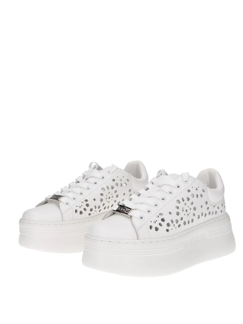 CULT PEARL 4425  Wysokie skórzane trampki biały - Buty damskie