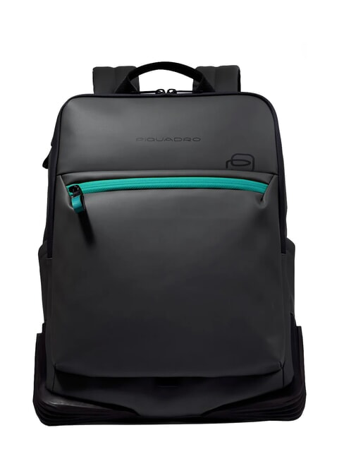 PIQUADRO CORNER SPECIALE GOMMATO Plecak na laptopa 15,6" Czarny - Plecaki na laptopa do pracy