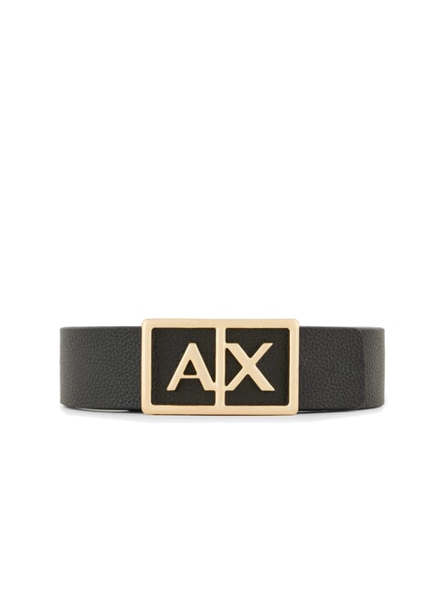 ARMANI EXCHANGE A|X BUCKLE Pasek z dużym logo czarny/czarny - Paski