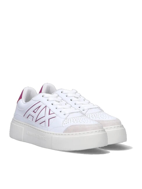 ARMANI EXCHANGE AX LOGO Trampki na platformie op.biały+różowy - Buty damskie