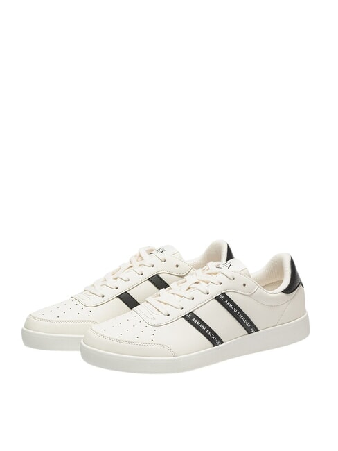 ARMANI EXCHANGE A|X STRIPES Adidasy ecru+czarny - Buty męskie
