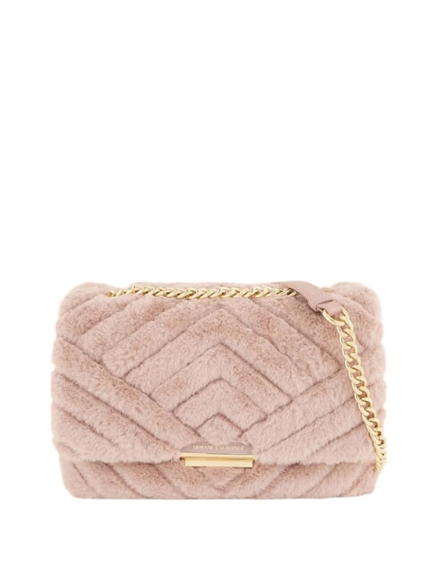 ARMANI EXCHANGE A|X CONVERTIBLE Torba pluszowa z materiału poncz mleczny - Torby damskie