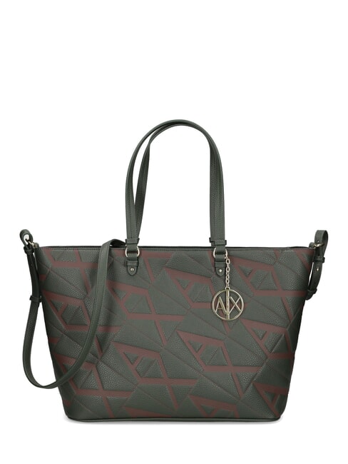 ARMANI EXCHANGE LOGO EMBOSSED Torba na ramię Shopper ciemny absynt/likier - Torby damskie