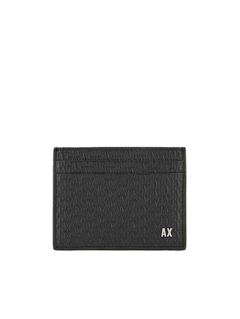 ARMANI EXCHANGE A|X Business Skórzany uchwyt na karty Czarny - Portfele męskie