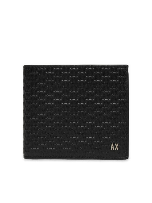 ARMANI EXCHANGE A|X LOGO EMBOSSED Portfel skórzany Czarny - Portfele męskie