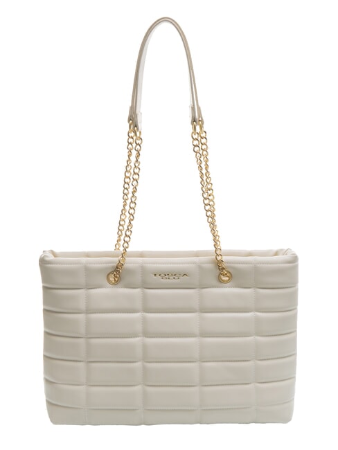 TOSCA BLU PONZA Torba shopper z uchwytami łańcuszkowymi biały - Torby damskie