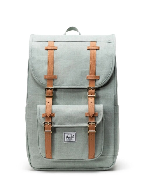 HERSCHEL LITTLE AMERICA MID Plecak na laptopa 15,6" góra lodowa zielona kratka - Plecaki szkolne i rekreacyjne
