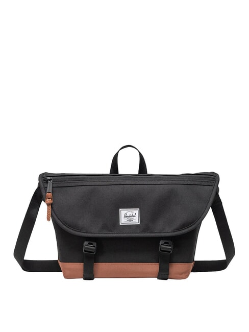 HERSCHEL COVE Torba kurierska, laptop 15,6" czarny/brązowy siodłowy - Teczki robocze