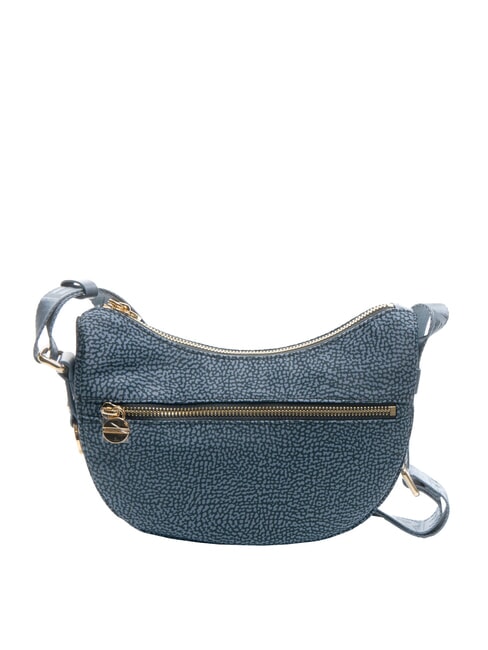 BORBONESE HOBO LUNA MINI ECO LINE Torba na ramię drelich - Torby damskie