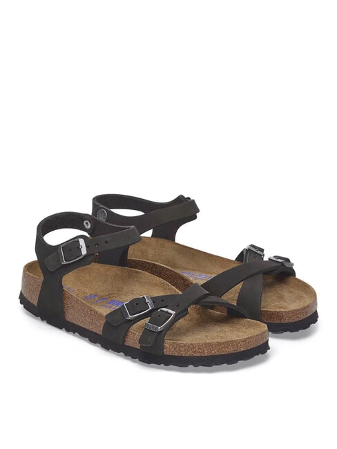 BIRKENSTOCK KUMBA Sandały z nubuku z paskiem czarny - Buty damskie