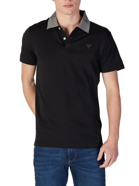GUESS NOLAN SS Elastyczna koszulka polo z krótkim rękawem odrzutowiec - Polo męskie