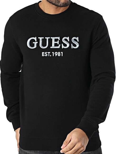 GUESS BEAU Bluza z okrągłym dekoltem i haftowanym logo odrzutowiec - Bluzy męskie