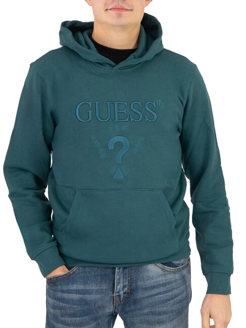 GUESS BEAU  Bluza z kapturem prawdziwy turkus - Bluzy męskie