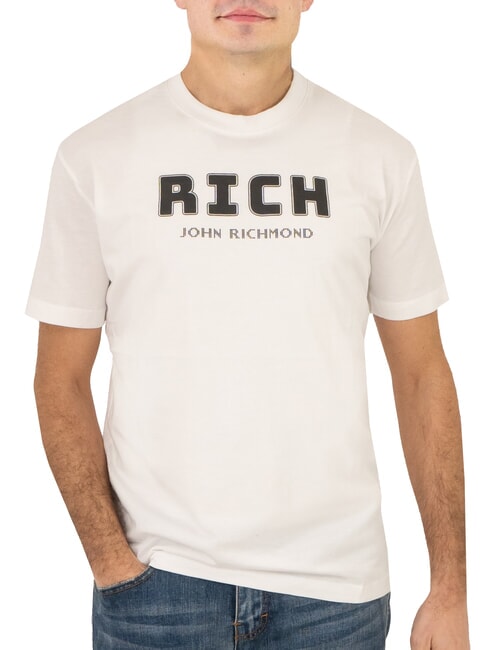 JOHN RICHMOND KUHSE Koszulka z nadrukiem logo biały - Koszulki męskie