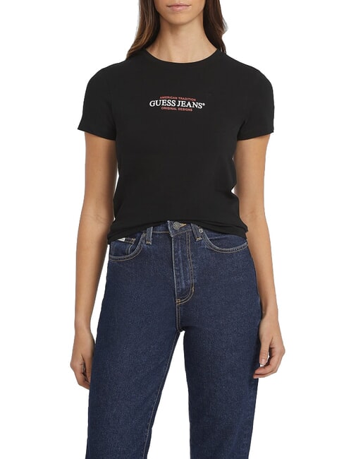 GUESS JEANS SS CN SLIM Koszulka z krótkim rękawem odrzutowiec - Koszulki i topy damskie