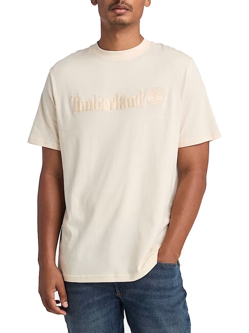 TIMBERLAND EMBROIDERY TONAL Koszulka bawełniana biały dym - Koszulki męskie