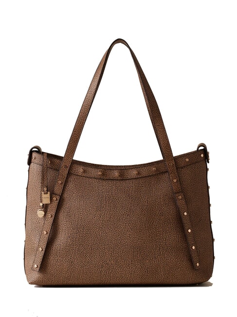 BORBONESE METROPOLE SHOPPER LARGE COATED Torba na ramię naturalny op/czarny - Torby damskie