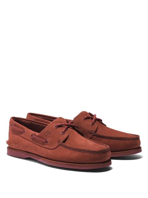 TIMBERLAND CLASSIC BOAT Zamszowe buty żeglarskie ciemnoczerwony nubuk - Buty męskie