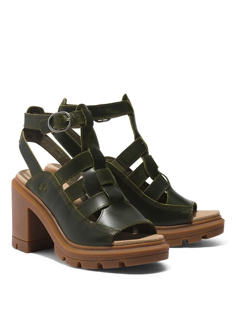 TIMBERLAND ALLINGTON HEIGHTS Wysokie skórzane sandały ciemnozielony - Buty damskie