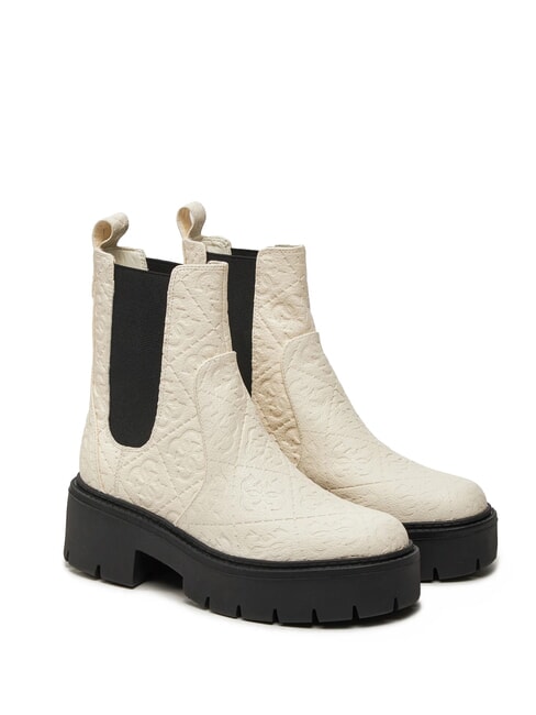 GUESS SHUZE Wsuwane buty typu chelsea BIAŁY/CZARNY - Buty damskie