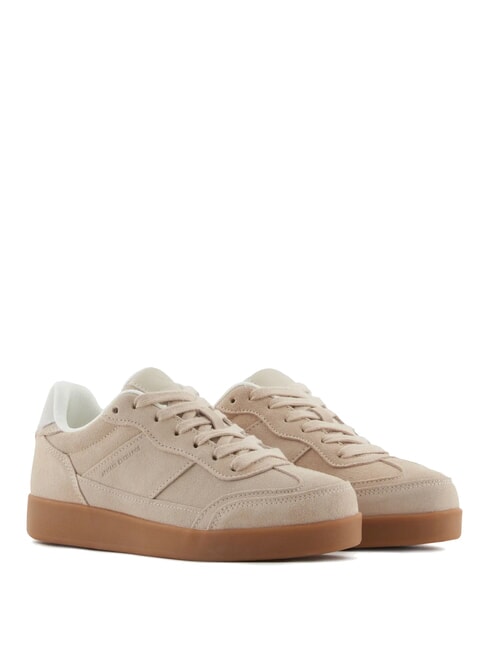 ARMANI EXCHANGE LEATHER Skórzane trampki miraż świetlny - Buty damskie