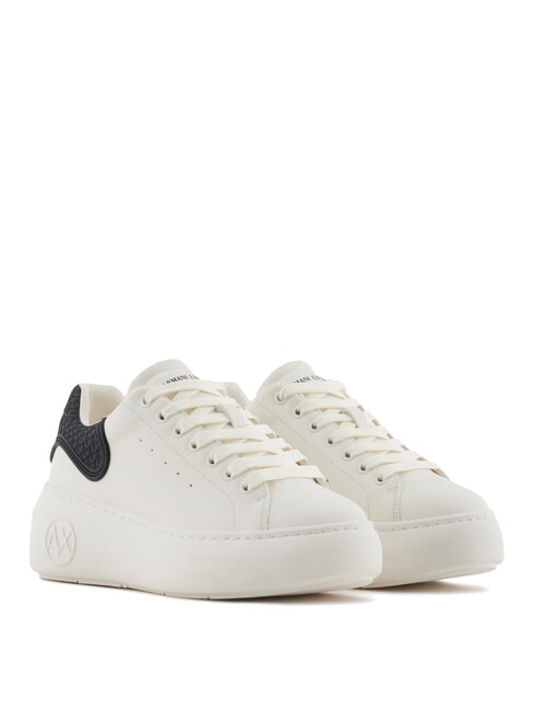 ARMANI EXCHANGE A|X Trampki damskie ecru+czarny - Buty damskie