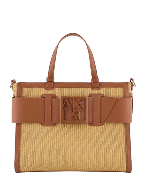 ARMANI EXCHANGE SUSIE STRAW Torebka z paskiem na ramię whisky - Torby damskie