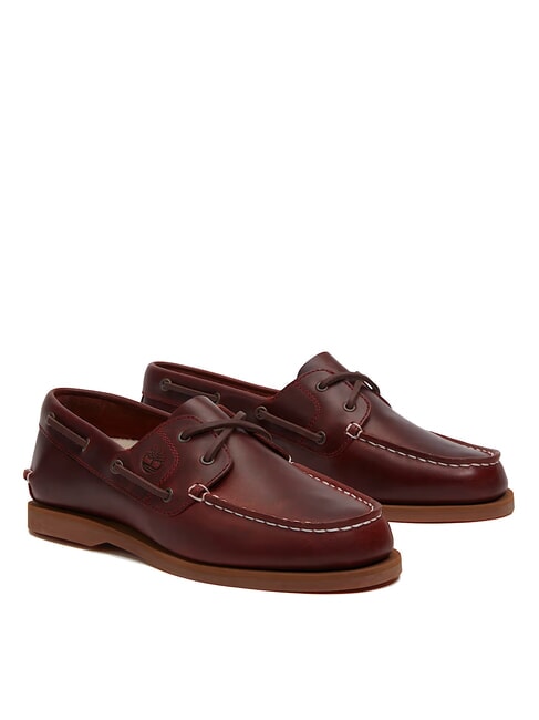 TIMBERLAND CLASSIC BOAT  Skórzane buty żeglarskie bordowy, pełne ziarno - Buty damskie