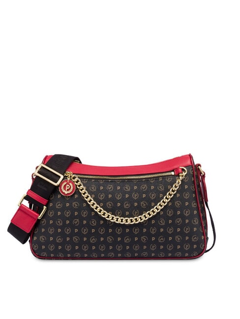 POLLINI HERITAGE CLASSIC Torba na ramię czarny lakier - Torby damskie