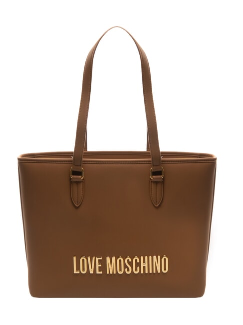 LOVE MOSCHINO BOLD LOVE Torba na zakupy na ramię wielbłąd - Torby damskie