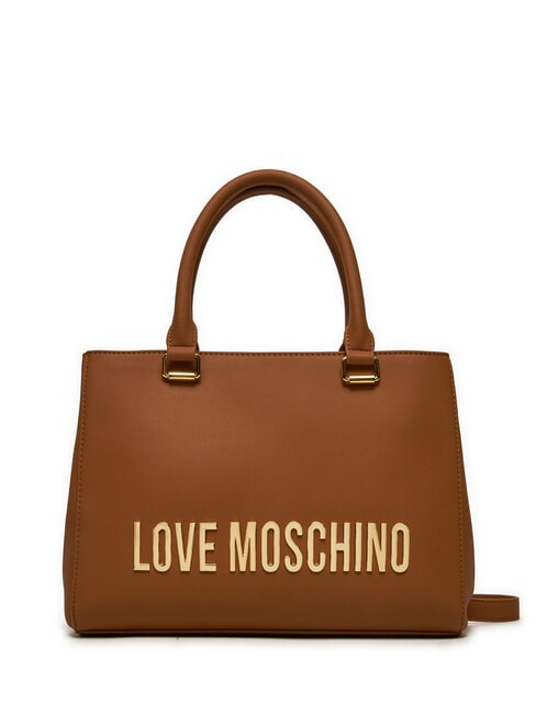 LOVE MOSCHINO LETTERING LOGO Torebka z paskiem na ramię orzechy włoskie - Torby damskie