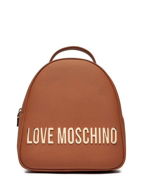 LOVE MOSCHINO GOLD LETTERING Plecak orzechy włoskie - Torby damskie